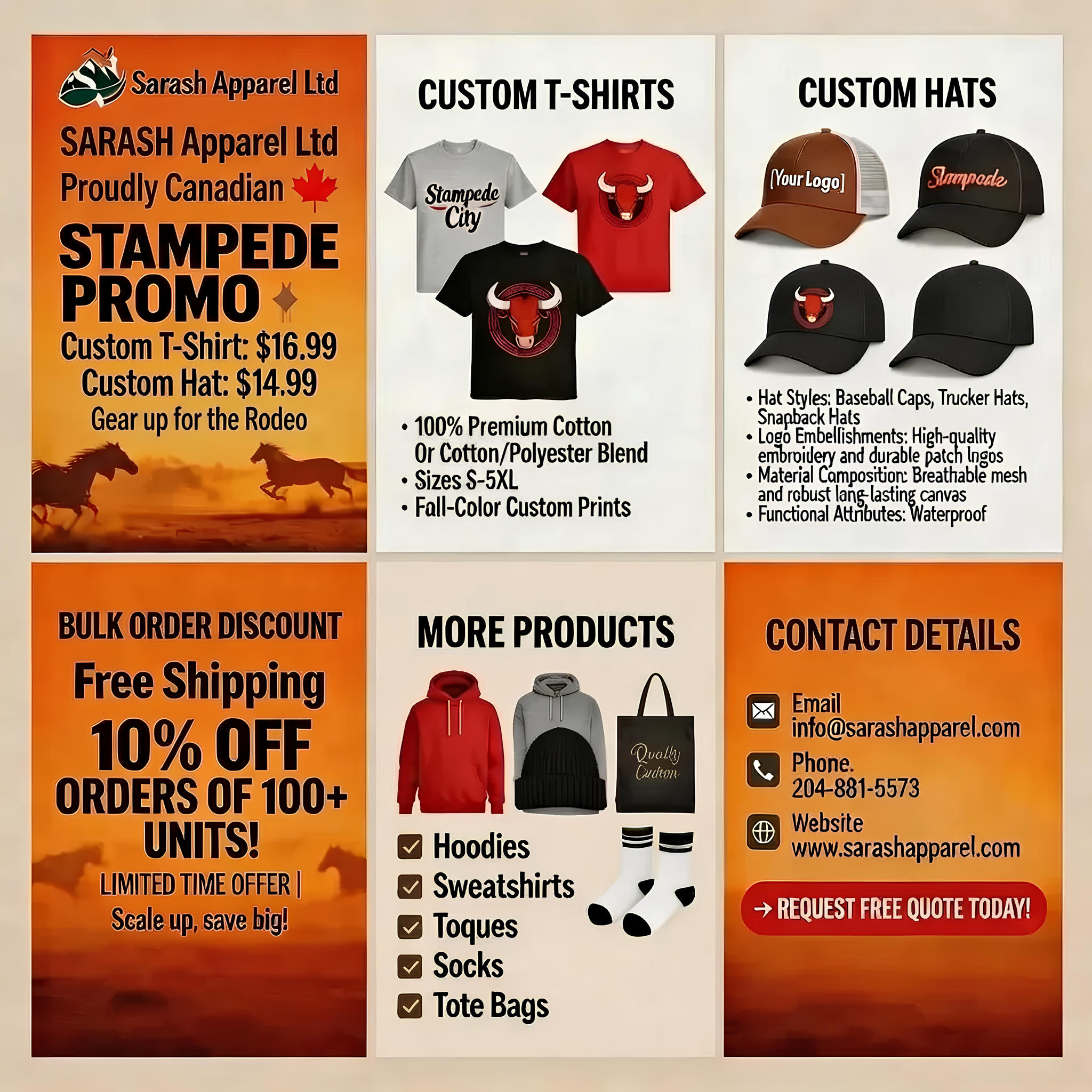 Sarash Apparel promo flyer